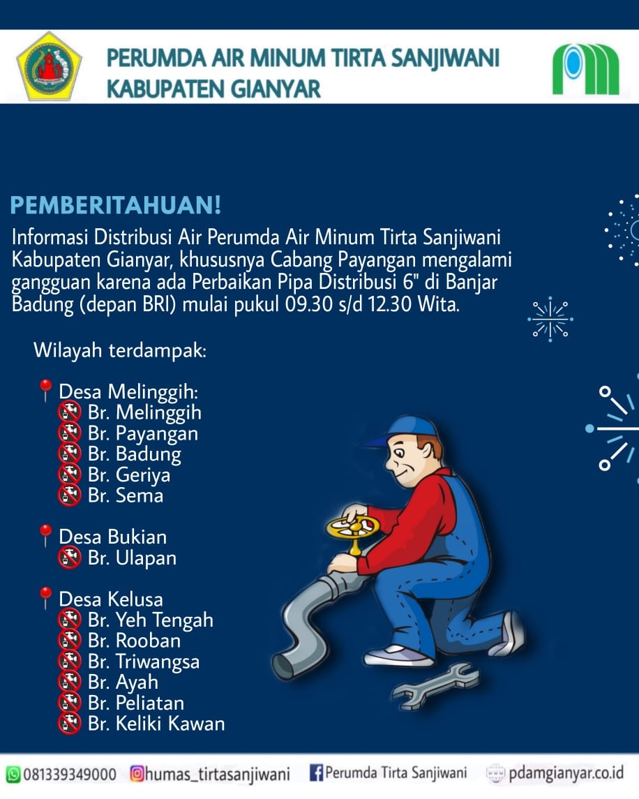 Info berita,Layanan PDAM,Kegiatan PDAM,gangguan layanan pdam,Berita PDAM,PERUMDA AMTS,PERUMDA AMTS Kabupaten Gianyar