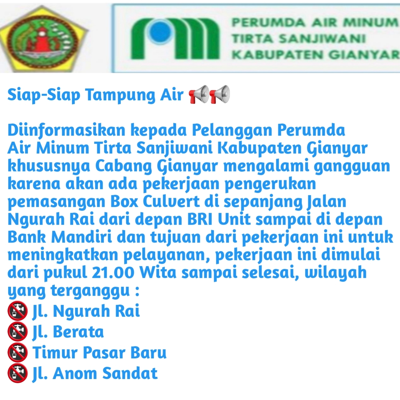 Info berita,Layanan PDAM,Kegiatan PDAM,gangguan layanan pdam,Berita PDAM,PERUMDA AMTS,PERUMDA AMTS Kabupaten Gianyar