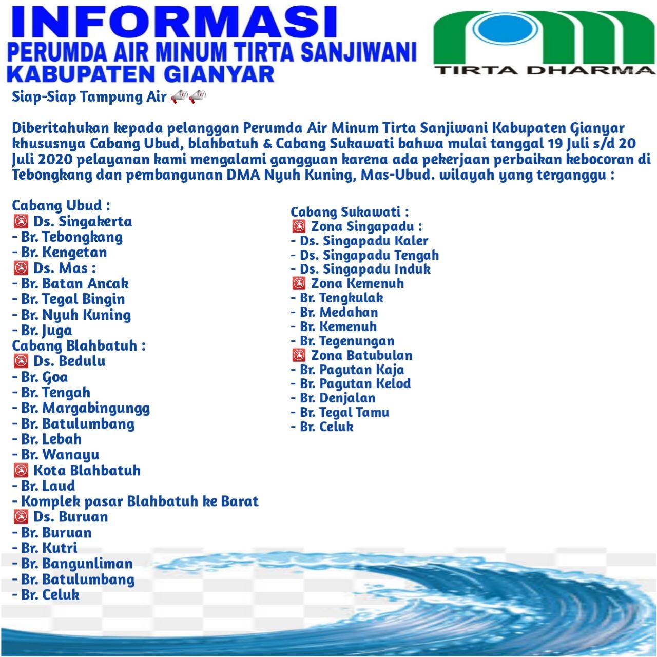 Info berita,Layanan PDAM,Kegiatan PDAM,gangguan layanan pdam,Berita PDAM,PERUMDA AMTS,PERUMDA AMTS Kabupaten Gianyar